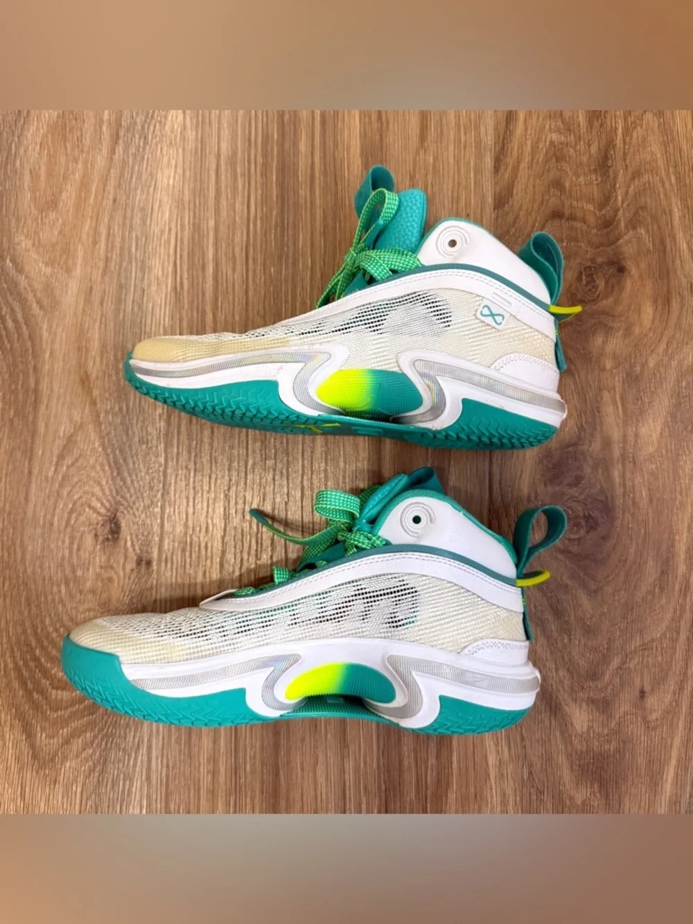 Air Jordan Jumpman 2021 Basketball Sneakers Teal Volt White Size 5Y